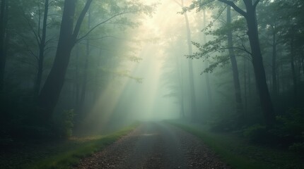 Fototapeta premium Foggy Forest Dawn