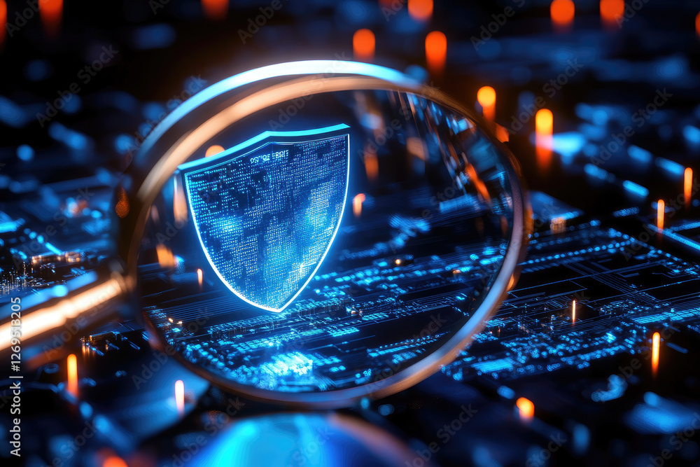 Aufkleber protecting digital assets cybersecurity innovations global tech landscape infographic futuristic env