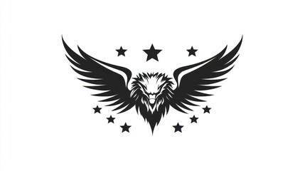 Obraz premium Eagle emblem design, heraldic symbol, graphic art, for use in logos or branding