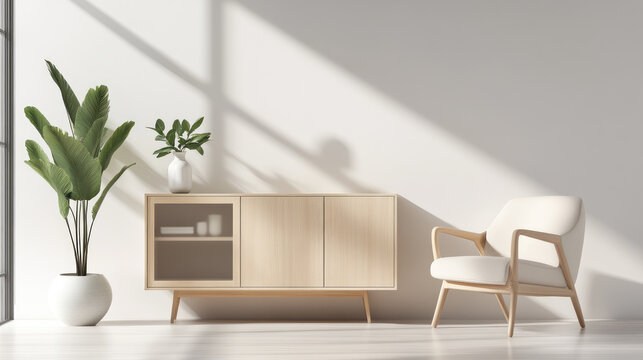 Modern living room decor minimalist interior home design bright aesthetic view contemporary concept