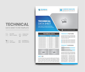 Technical Data Sheet Flyer Template Design