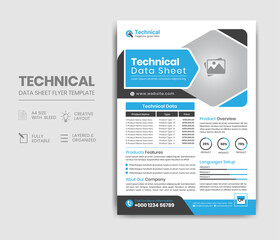 Technical Data Sheet Flyer Template Design