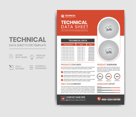 Technical Data Sheet Flyer Template Design