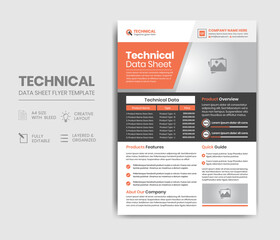 Technical Data Sheet Flyer Template Design