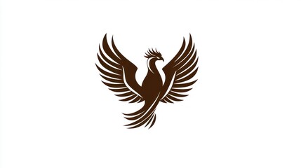Naklejka premium Stylized Phoenix in flight, graphic design element, use in logo or poster