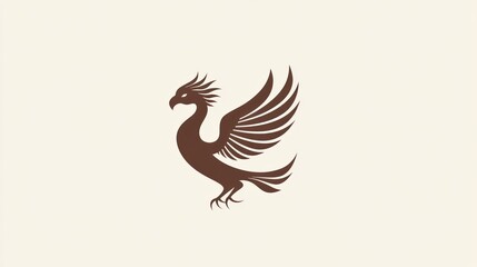 Fototapeta premium Stylized phoenix silhouette, graphic design, art
