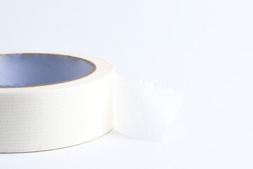 Roll adhesive tape isolated on white background.