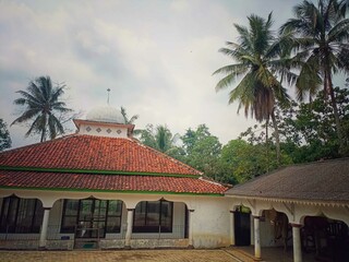 Sunday, February 16, 2025 Karawang Indonesia The mosque stands in the middle of the village