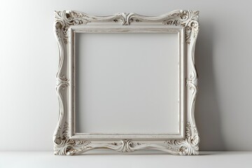 Empty frame against a plain white background with subtle shadows isolated