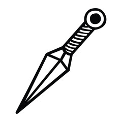 Japanese Kunai Dagger Vector Illustration