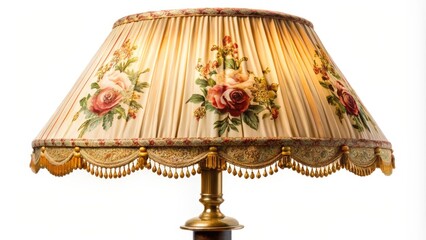 Lamp Shade with Floral Pattern on White Background