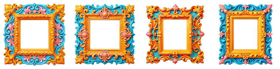 Colorful Ornate Baroque Frames - Vibrant Decorative Borders