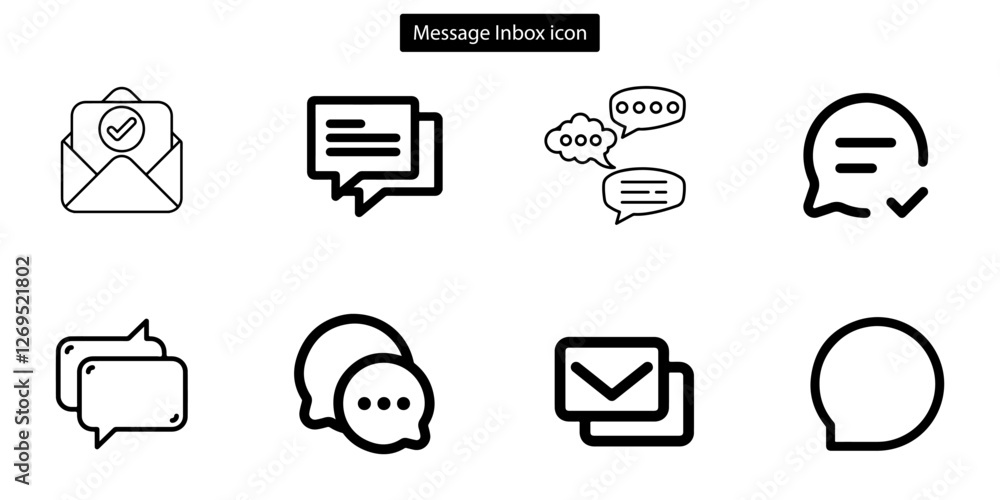 Wall mural message vector art icon set. newsletter web buttons. close email letter outline vector symbol. flat 