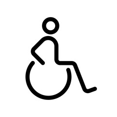 Disabled handicapped wheelchair line icon, Accessibility parking or access sign, Linear style, Vector illustration