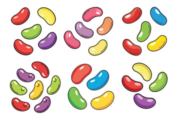 A Bundle of Cute Jelly Beans vector cartoon illustration Easter day