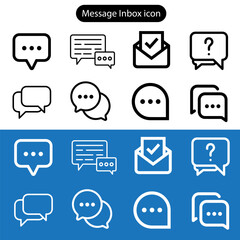 Message vector art icon set. newsletter web buttons. close email letter outline vector symbol. flat thin e-mail pictogram on white background. send mail message.