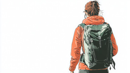 Fototapeta premium Backpacker on Isolated Background
