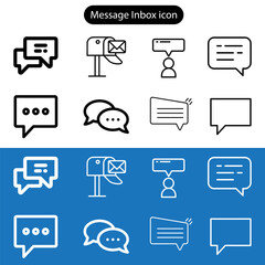 Message vector art icon set. newsletter web buttons. close email letter outline vector symbol. flat thin e-mail pictogram on white background. send mail message.