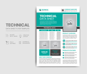 Technical Data Sheet Flyer Template Design