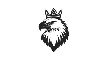 Eagle head with crown, royalty, emblem, vector art, graphic design