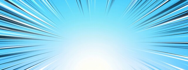 A manga-inspired speed burst background with dynamic diagonal lines converging toward the center