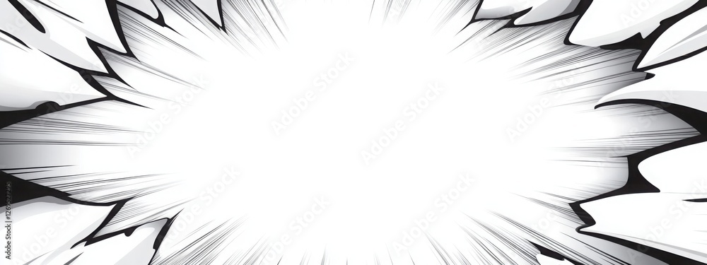 Poster background with sharp-edged energy bursts surrounding an empty white center