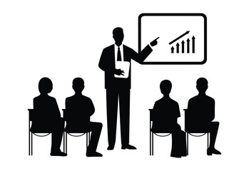 Teacher Presenting to an Audience vector illustration on white background