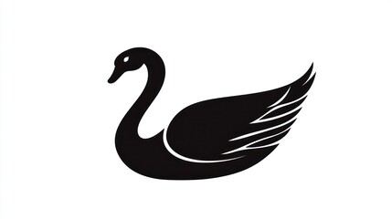 Fototapeta premium Silhouette of a swan, elegant and simple design, suitable for logo or symbol