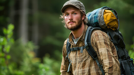 Obraz premium Backpacker Hiking