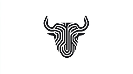 Abstract bull's head design, minimalist logo concept, for branding or graphic use