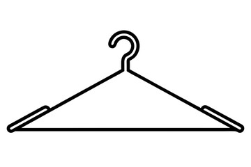 Minimalist Wooden Hanger Icon - Thin Line Style Vector Design