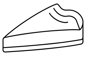 Minimal Outline of a Cake Slice for Bakery Market - SVG