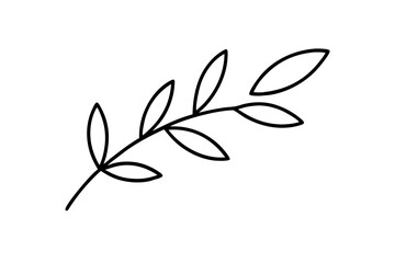 Obraz premium Minimal Outline of Olive Branch for Mediterranean Design - SVG