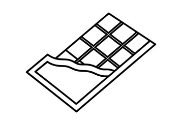 "Modern Line Art of Chocolate Bar - SVG for Confectionery Design"