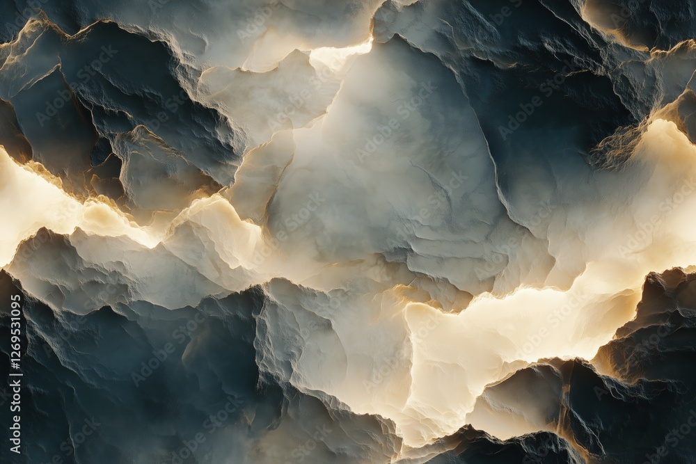 Poster seamless south onyx abstract representation of rocky textures with soft glowing highlights, creating