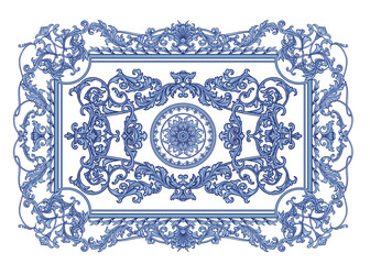 Baroque vignette with intricate decorative elements