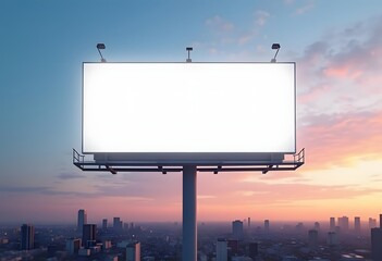 Empty highway billboard with blank background

