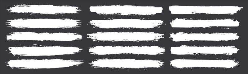 Hand drawn hand painted chalk brushes, grunge lines rectangles and squares shapes. Abstract texture frames for text and highlight. Vector black paint geometric shapes.