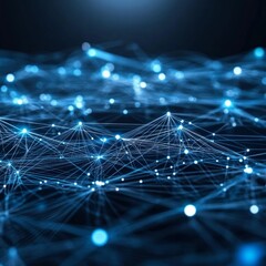 Digital network connectivity amidst blue light and energy nodes