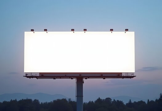 Empty highway billboard with blank background
