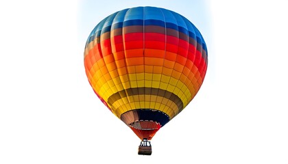 Fototapeta premium Vibrant hot-air balloon isolated on white background for creative design projects and travel-themed visual content