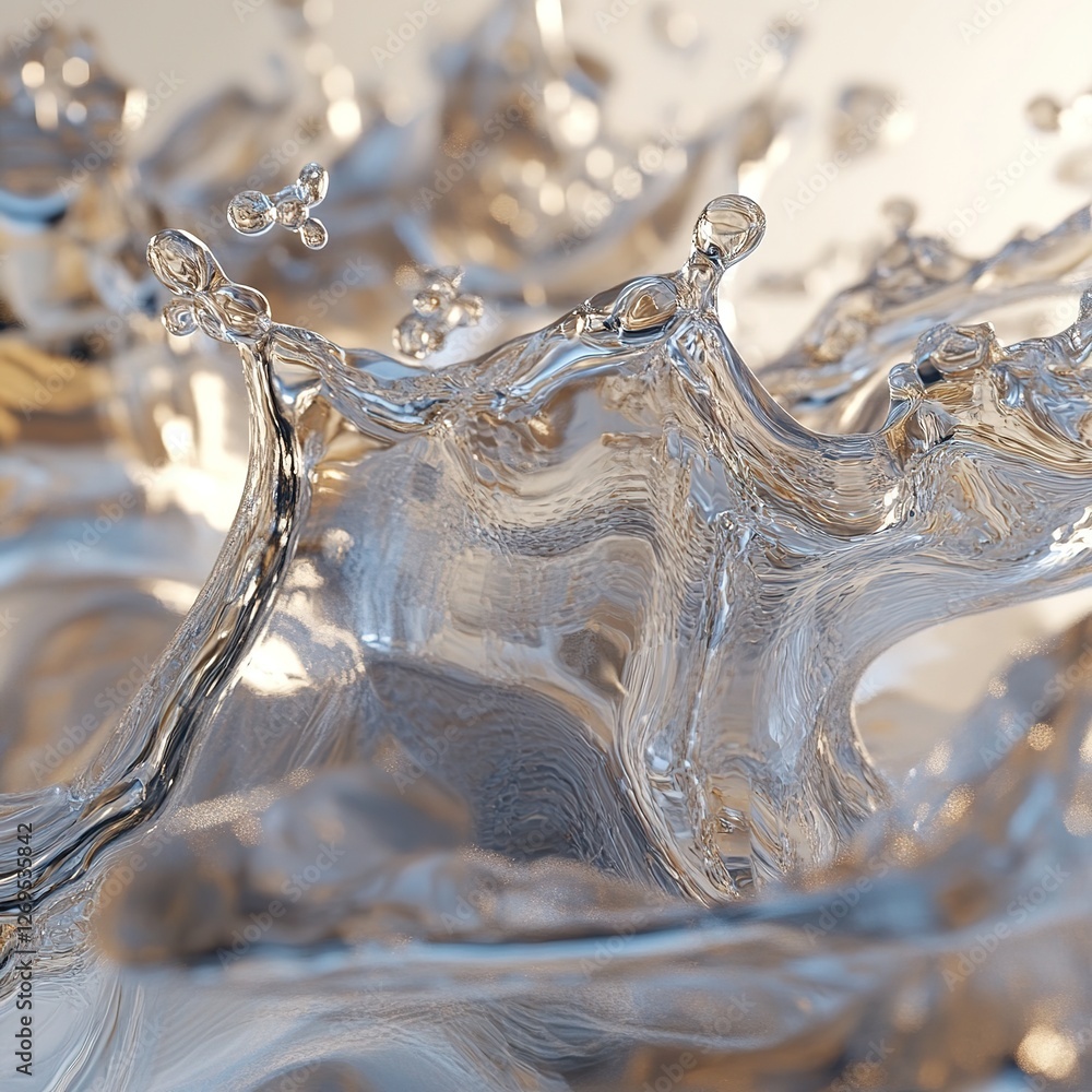 Poster dynamic flowing liquid texture abstract art studio environment high-quality image close-up view