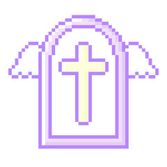 ピクセルアートな石板天使アイコン☆PNG