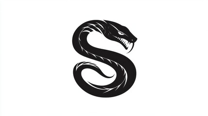 Obraz premium Snake Letter S logo, abstract graphic