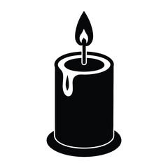burning candle silhouette vector illustration isolated on white background