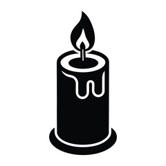 burning candle silhouette vector illustration isolated on white background