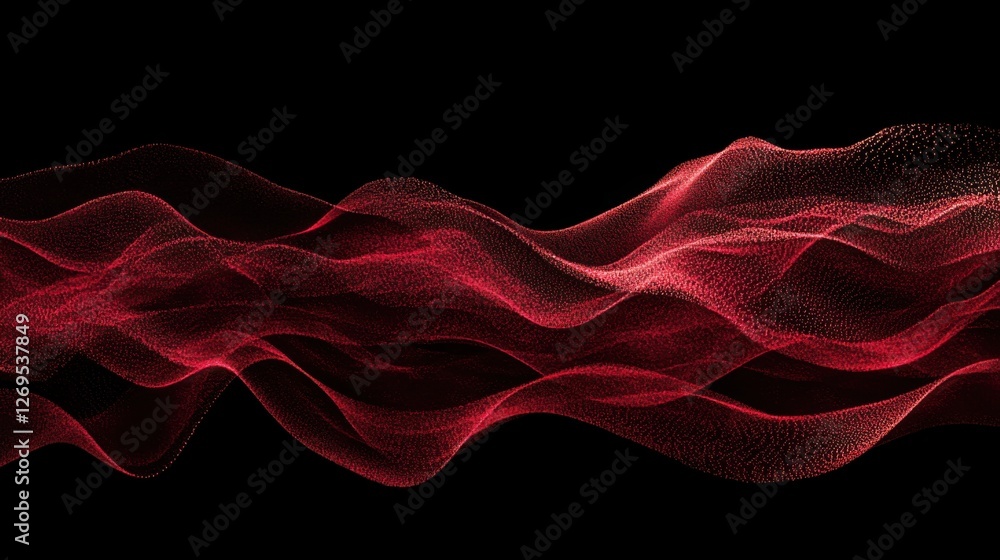 Poster red abstract waves of light and smoke create a dynamic backdrop