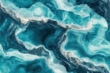 Obraz premium Seamless South Onyx abstract representation of ocean waves with swirling turquoise and white patterns, creating a fluid and dynamic visual effect.