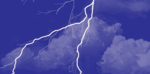 Blue lightning strike during an electrical storm. Lightning on the sky with stormy clouds. Cloudy, with a no-nonsense blue Rabbitohs. Thunderstorm and blue cloudy sky. Changing conditions. 