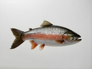 Fototapeta premium Salmon fish (Salmo salar m. sebago) isolated with white background